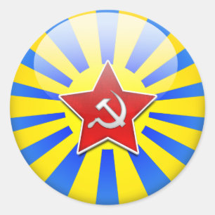Russain Flag Air Force Classic Round Sticker
