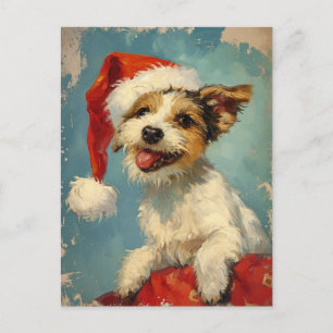 Russel Terrier Christmas Postcard