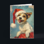 Russel Terrier vintage personalised Christmas  Holiday Card<br><div class="desc">"Capture the festive spirit with our charming Christmas card cover featuring an adorable Russell Terrier donning a Santa hat. This heartwarming design is sure to bring joy and smiles to your loved ones,  making it a perfect choice to spread holiday cheer."</div>