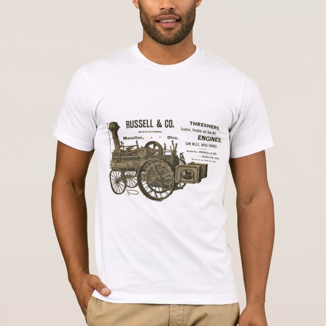 Russell and Co. Steam Traction Engine farm 1889 T-Shirt (Front)