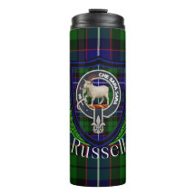 Russell Scottish Clan Tartan & Crest