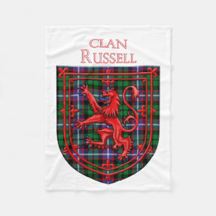 Russell Tartan Scottish Plaid Lion Rampant Fleece Blanket