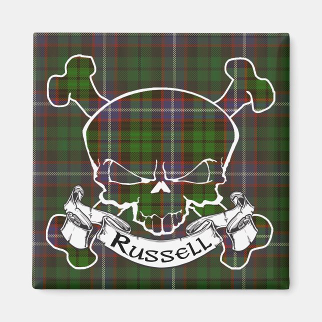 Russell Tartan Skull Magnet (Front)