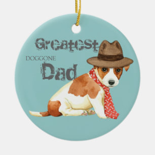 Russell Terrier Dad Ceramic Ornament