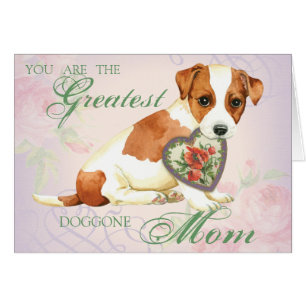 Russell Terrier Heart Mum Card