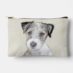 Russell Terrier Painting Rough Original Dog Art Accessory Pouch
