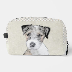 Russell Terrier Painting Rough Original Dog Art Dopp Kit