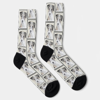 Russell Terrier Painting Rough Original Dog Art Socks
