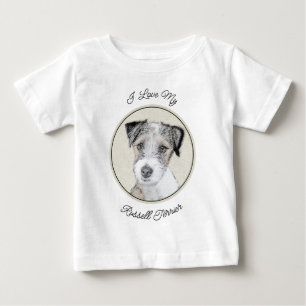 Russell Terrier Rough Painting - Original Dog Art Baby T-Shirt
