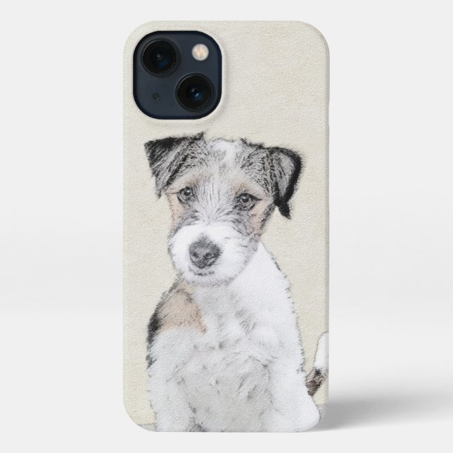 Russell Terrier Rough Painting - Original Dog Art iPhone Case (Back)