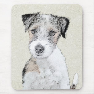 Russell Terrier Rough Painting - Original Dog Art Mouse Pad