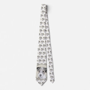 Russell Terrier Rough Painting - Original Dog Art Tie