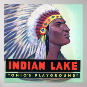 Russells Point Ohio Indian Lake Large Letter Poster