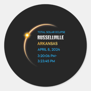 Russellville Arkansas Total Solar Eclipse 2024 Classic Round Sticker