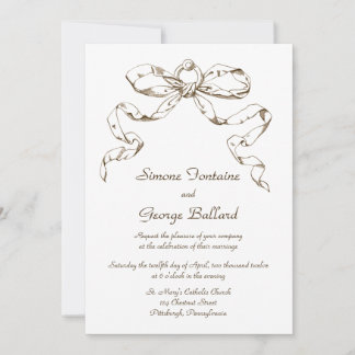 Russet Bow Swag Wedding Invitation