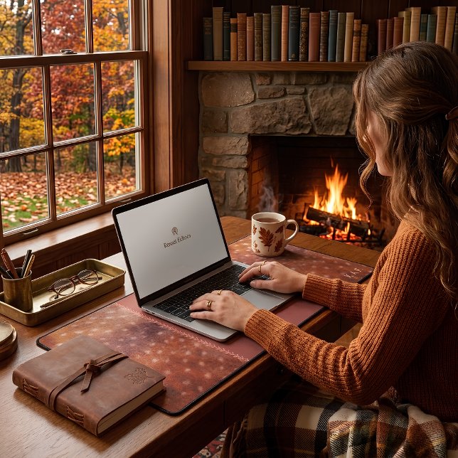 Russet Echoes Dappled Fawn & Embroidered Desk Mat (Creator Uploaded)