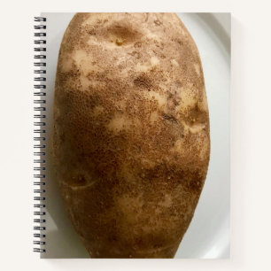 Russet Potato on White Plate Photograph Notebook