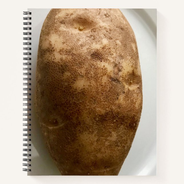 Russet Potato on White Plate Photograph Notebook (Front)