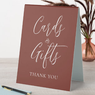 Russet Red and White Script Wedding Cards & Gifts
