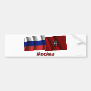 Russia and Moscow Federal City Bumper Sticker