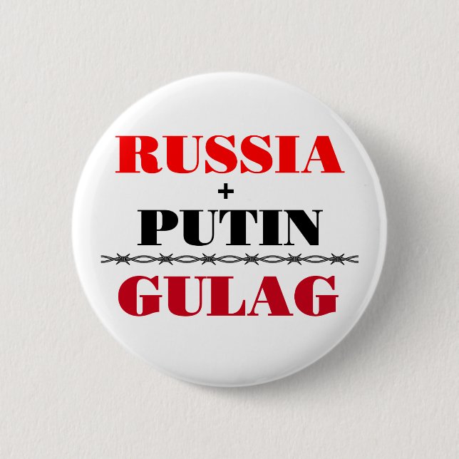 Russia and Putin 6 Cm Round Badge (Front)