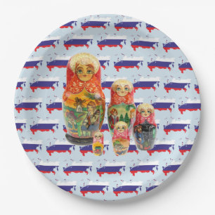 Russia - Babuschka - Matrjoschka Teller Paper Plate