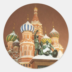 Russia Cathedral Classic Round Sticker