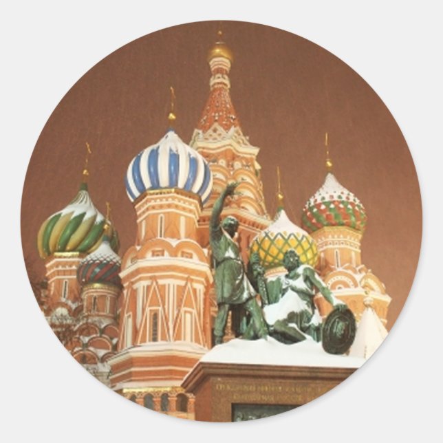 Russia Cathedral Classic Round Sticker (Front)