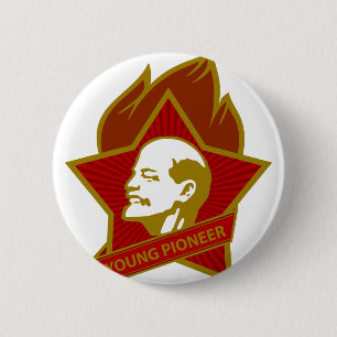 Russia CCCP USSR Young Pioneer 6 Cm Round Badge