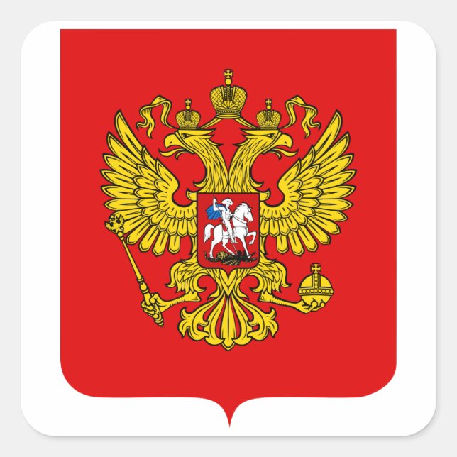 Russia Coat of Arms Square Sticker (Front)