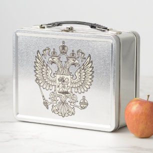 Russia coat of arms - white version metal lunch box
