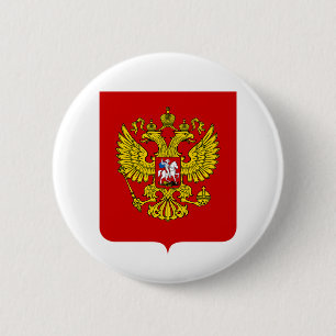 Russia country coat arms symbol emblem flag 6 cm round badge