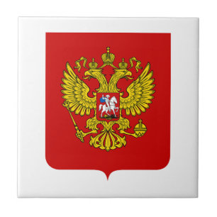 Russia country coat arms symbol emblem flag ceramic tile