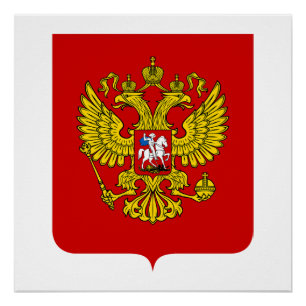 Russia country coat arms symbol emblem flag poster