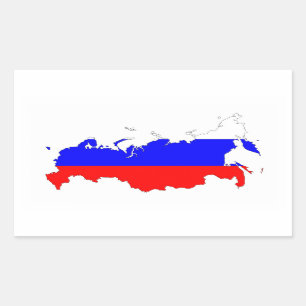 russia country flag map shape symbol rectangular sticker