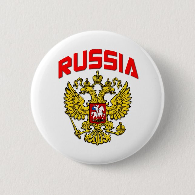 Russia Crest 6 Cm Round Badge (Front)