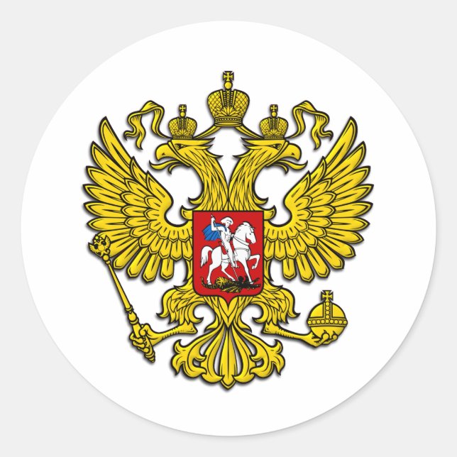 Russia Crest Classic Round Sticker (Front)