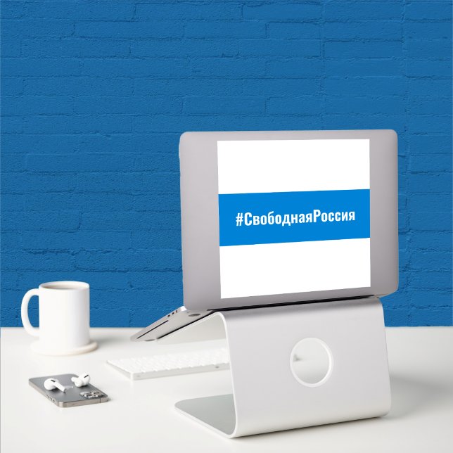 Russia Democratic Russian - White Blue White Flag (Russia Democratic Russian - White Blue White Flag Sticker by The Social Observatory Shop)