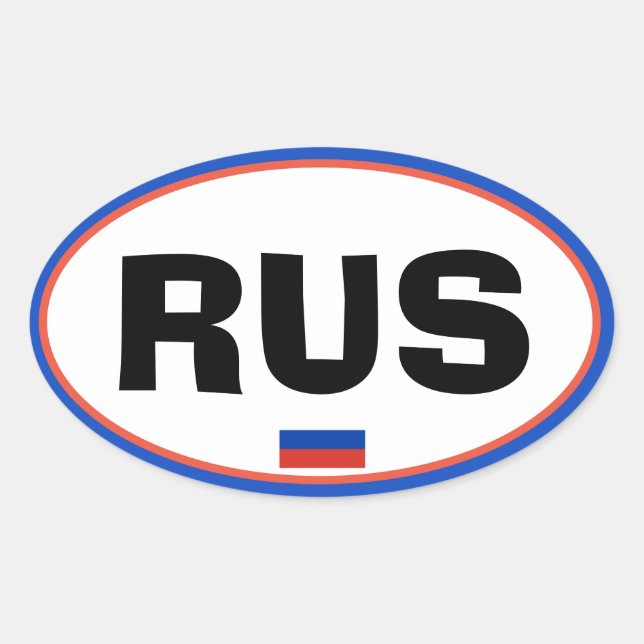 Russia Euro-style Oval Sticker (Front)