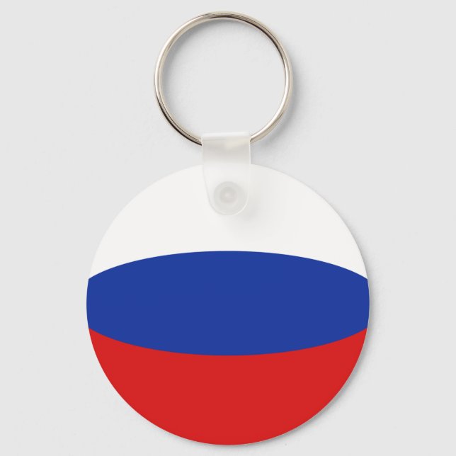 Russia Fisheye Flag Keychain (Front)