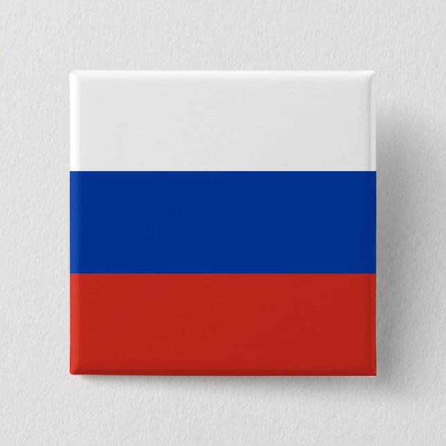 Russia Flag 15 Cm Square Badge (Front)