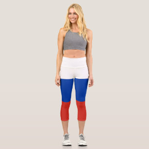Russia flag capri leggings