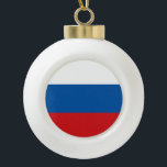 Russia Flag Ceramic Ball Christmas Ornament<br><div class="desc">Super Flag Shop
Flag Apparel and Gear
Show your International Pride on Flags of every Sovereign Nation,  from A to Z. 
Flag Menswear,  Flag Womenswear,  Flag Hoodies,  Flag Hats,  Flag Buttons,  Flag Stickers,  Flag Magnets,  Flag Mugs,  Flag Bumper Stickers,  Flag Luggage & Travel Gear   more!
www.SuperFlagShop.com</div>