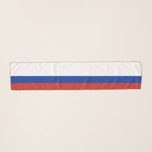 Russia Flag Colours White Blue Red Striped Scarf