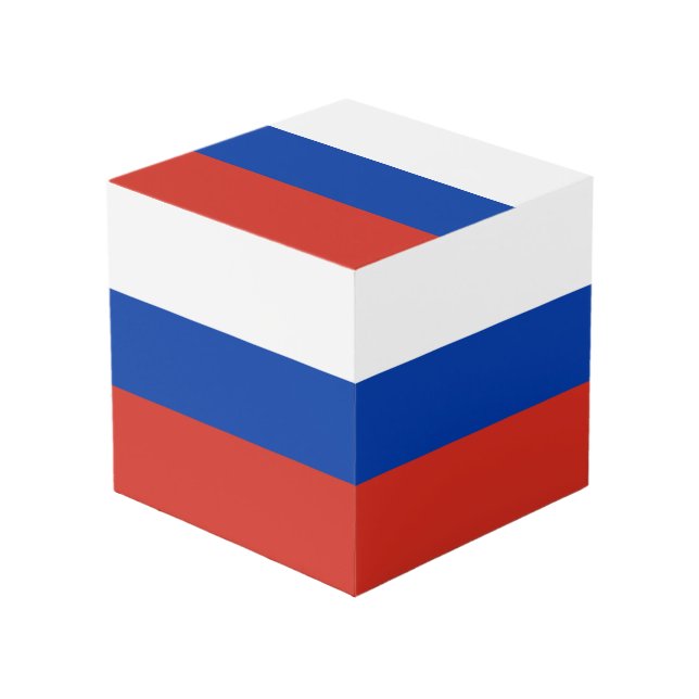 Russia flag cube (Front Angled)