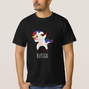 Russia Flag Dabbing Unicorn T-Shirt