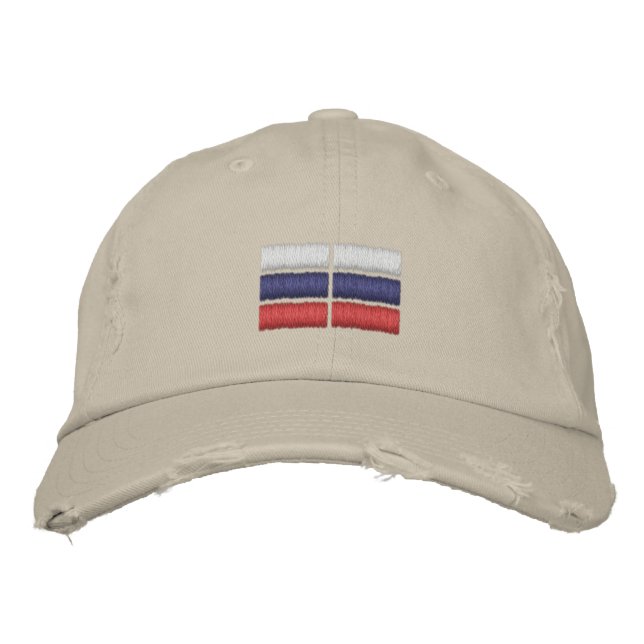 Russia Flag  Embroidered Baseball Cap (Front)