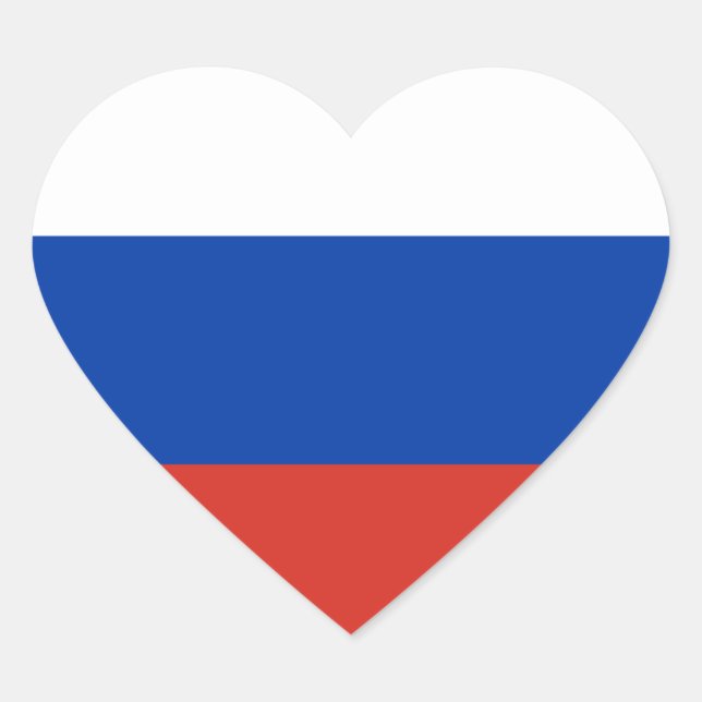 Russia Flag Heart Sticker (Front)