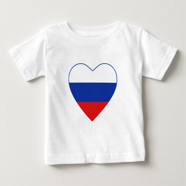 Russia Flag Heart T-Shirt (Front)