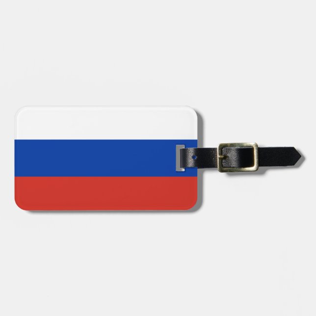 Russia Flag Luggage Tag (Front Horizontal)